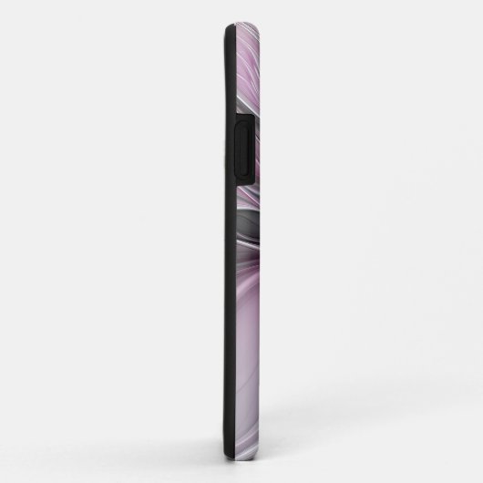 Coques Case-Mate iPhone Floral Fractal moderne Fleur Abstraite rose gris (Dos/Droite)