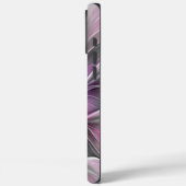 Coques Case-Mate iPhone Floral Fractal moderne Fleur Abstraite rose gris (Verso / Gauche)