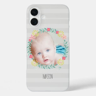 iPhone 16 Plus Case Floral Garland Nouvelle photo bébé