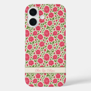 Coques iPhone 16 Floral Girly esthétique Lush Peonés rose