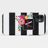 Coques Case-Mate iPhone Floral - Grandes noires et blanches (Dos (Horizontal))