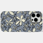 Coques Case-Mate iPhone Floral Gris et motif de fleur de crème (Verso (horizontal))