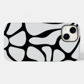 Coques Case-Mate iPhone Floral Groovy Black and White (Verso (horizontal))