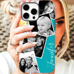 Coques iPhone 16 Pro Floral Instagram Filmstrip Photo Collage personnal<br><div class="desc">Présentez vos souvenirs préférés avec ce magnifique coque iphone à thème floral, avec un design de collage photo en bande de film d'inspiration Instagram et un nom personnalisé. Parfait pour les photos de famille, les photos d'animaux de compagnie ou les moments chéris, ce coque iphone Coque-Mate personnalisé allie style et...</div>