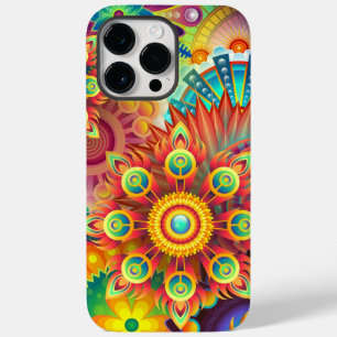Coque Pour Pour iPhone 14 Pro Max Floral Mandala Collage psychédélique