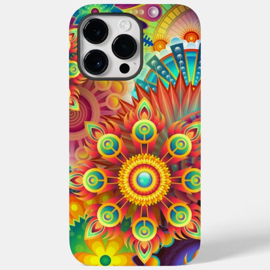 Coques Case-Mate iPhone Floral Mandala Collage psychédélique (Verso)