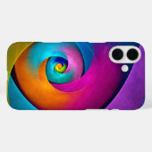 Coques Case-Mate iPhone Floral moderne Art Abstrait rose Bleu Motif #17 (Verso (horizontal))