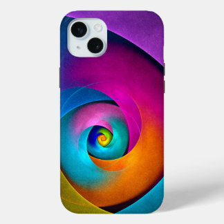 Coque iPhone 15 Mini Floral moderne Art Abstrait rose Bleu Motif #17