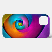 Coques Case-Mate iPhone Floral moderne Art Abstrait rose Bleu Motif #17 (Verso (horizontal))