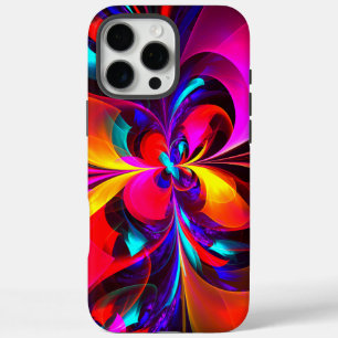 Coques iPhone 16 Pro Max Floral moderne Art Abstrait Rouge Bleu Motif #07