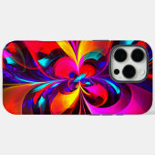 Coques Case-Mate iPhone Floral moderne Art Abstrait Rouge Bleu Motif #07 (Verso (horizontal))