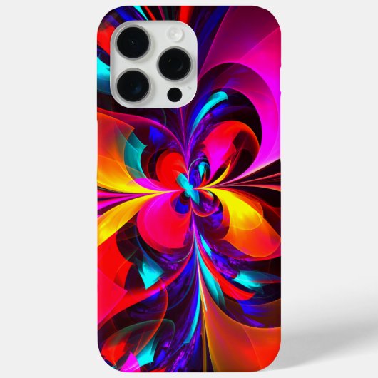 Coques Case-Mate iPhone Floral moderne Art Abstrait Rouge Bleu Motif #07 (Verso)