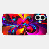 Coques Case-Mate iPhone Floral moderne Art Abstrait Rouge Bleu Motif #07 (Verso (horizontal))