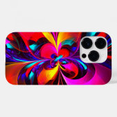 Coques Case-Mate iPhone Floral moderne Art Abstrait Rouge Bleu Motif #07 (Verso (horizontal))