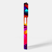 Coques Case-Mate iPhone Floral moderne Art Abstrait Rouge Bleu Motif #07 (Verso / Droite)