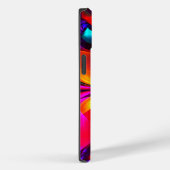 Coques Case-Mate iPhone Floral moderne Art Abstrait Rouge Bleu Motif #07 (Verso / Droite)