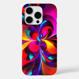 Coques iPhone 16 Pro Floral moderne Art Abstrait Rouge Bleu Motif #07