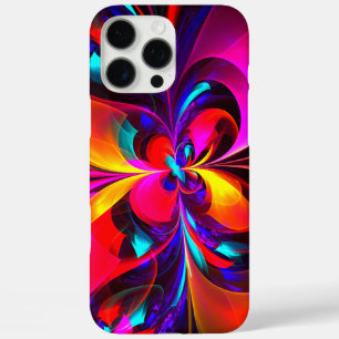 Coques iPhone 16 Pro Max Floral moderne Art Abstrait Rouge Bleu Motif #07