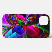 Coques Case-Mate iPhone Floral moderne Art Abstrait Rouge Bleu Motif #12 (Verso (horizontal))