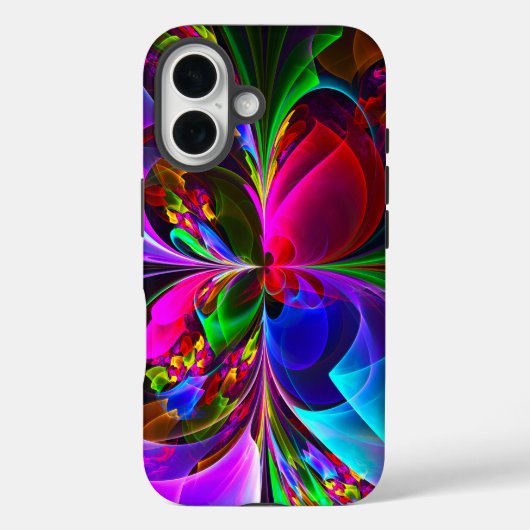 Coques Case-Mate iPhone Floral moderne Art Abstrait Rouge Bleu Motif #12 (Verso)