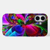 Coques Case-Mate iPhone Floral moderne Art Abstrait Rouge Bleu Motif #12 (Verso (horizontal))