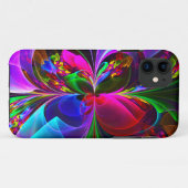 Coques Case-Mate iPhone Floral moderne Art Abstrait Rouge Bleu Motif #12 (Dos (Horizontal))