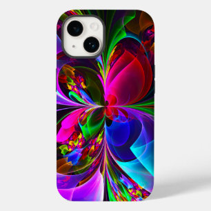 Coque Pour iPhone 14 Floral moderne Art Abstrait Rouge Bleu Motif #12