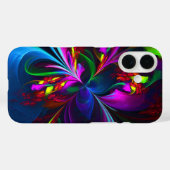 Coques Case-Mate iPhone Floral moderne Art Abstrait Rouge Bleu Motif #15 (Verso (horizontal))