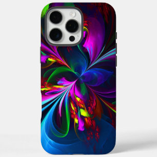 Coques iPhone 16 Pro Max Floral moderne Art Abstrait Rouge Bleu Motif #15