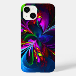 Coque Pour iPhone 14 Floral moderne Art Abstrait Rouge Bleu Motif #15