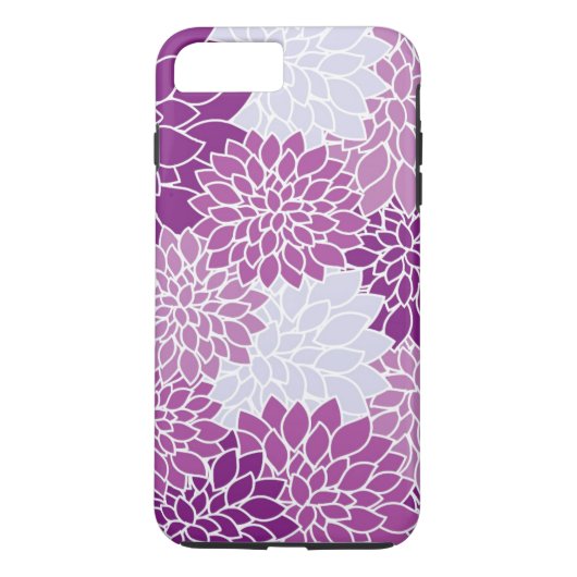 Coques Case-Mate iPhone Floral moderne blanc et violet (Dos)