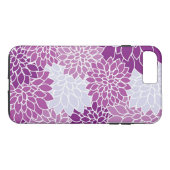 Coques Case-Mate iPhone Floral moderne blanc et violet (Dos (Horizontal))