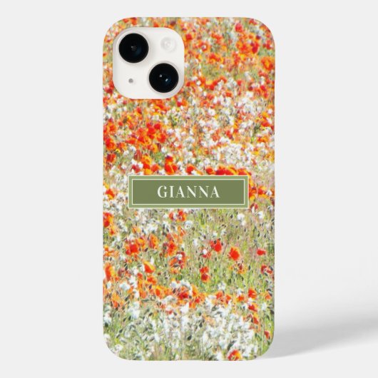 Coques Case-Mate iPhone Floral Moderne Fleurs sauvages Filles Nom élégant (Verso)