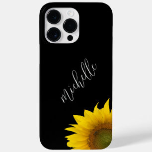 Coque Pour Pour iPhone 14 Pro Max Floral moderne Peeking tournesol noir blanc