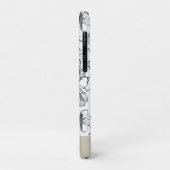 Coques Case-Mate iPhone Floral Noir, Blanc et Tan avec Monogramme (Dos/Gauche)