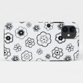 Coques Case-Mate iPhone Floral Noir Et Blanc (Dos (Horizontal))