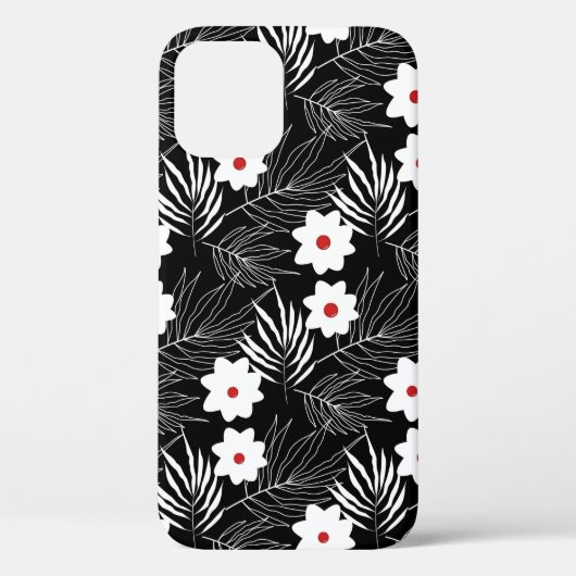 Coques Case-Mate iPhone Floral noir et blanc (Verso)
