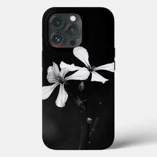 Coques Case-Mate iPhone floral noir et blanc minimal (Verso)