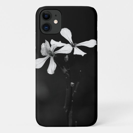 Coques Case-Mate iPhone floral noir et blanc minimal (Dos)
