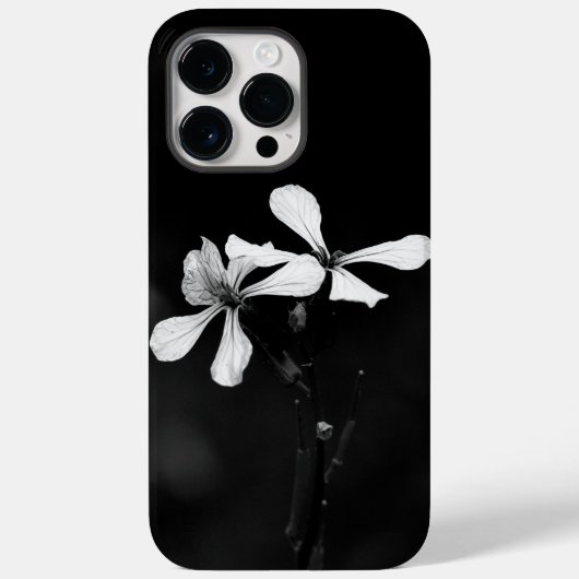 Coques Case-Mate iPhone floral noir et blanc minimal (Verso)