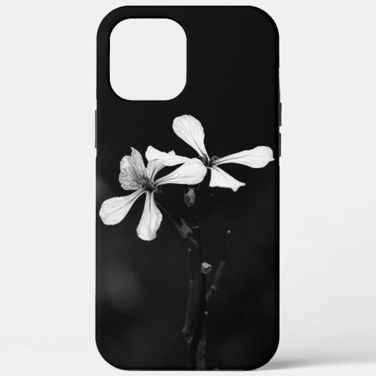 Coques Case-Mate iPhone floral noir et blanc minimal (Verso)
