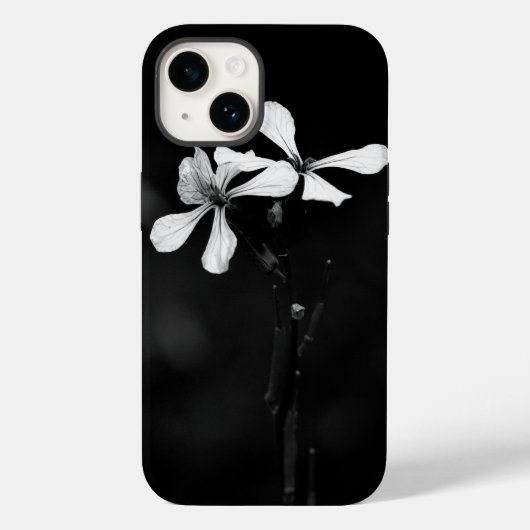 Coques Case-Mate iPhone floral noir et blanc minimal (Verso)