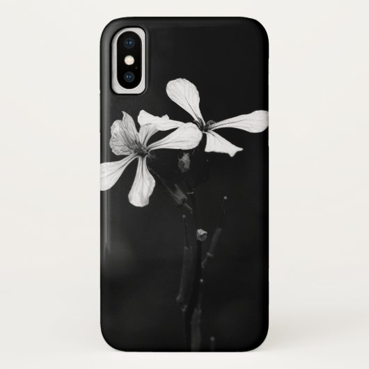 Coques Case-Mate iPhone floral noir et blanc minimal (Dos)
