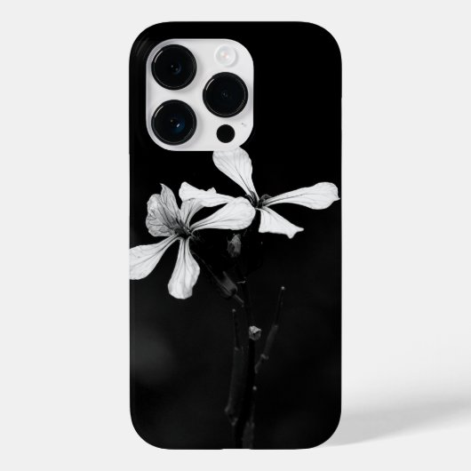 Coques Case-Mate iPhone floral noir et blanc minimal (Verso)