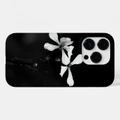 Coques Case-Mate iPhone floral noir et blanc minimal (Verso (horizontal))