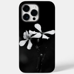 Coque Pour Pour iPhone 14 Pro Max floral noir et blanc minimaliste