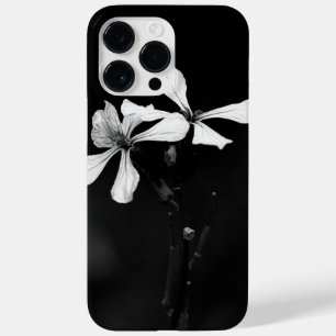 Coque Pour Pour iPhone 14 Pro Max floral noir et blanc minimaliste