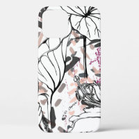 Floral noir et blanc Motif sans couture. Art moder