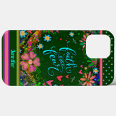 Coques Case-Mate iPhone Floral Nom personnalisé Jolie citation de foi (Verso (horizontal))
