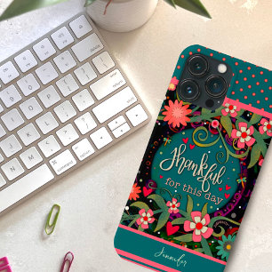 Case-Mate iPhone Case Floral Nom personnalisé Merci Citation moderne